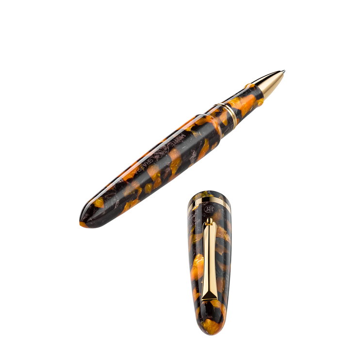 Montegrappa Venetia Havana Amber Rollerball pen, Gold