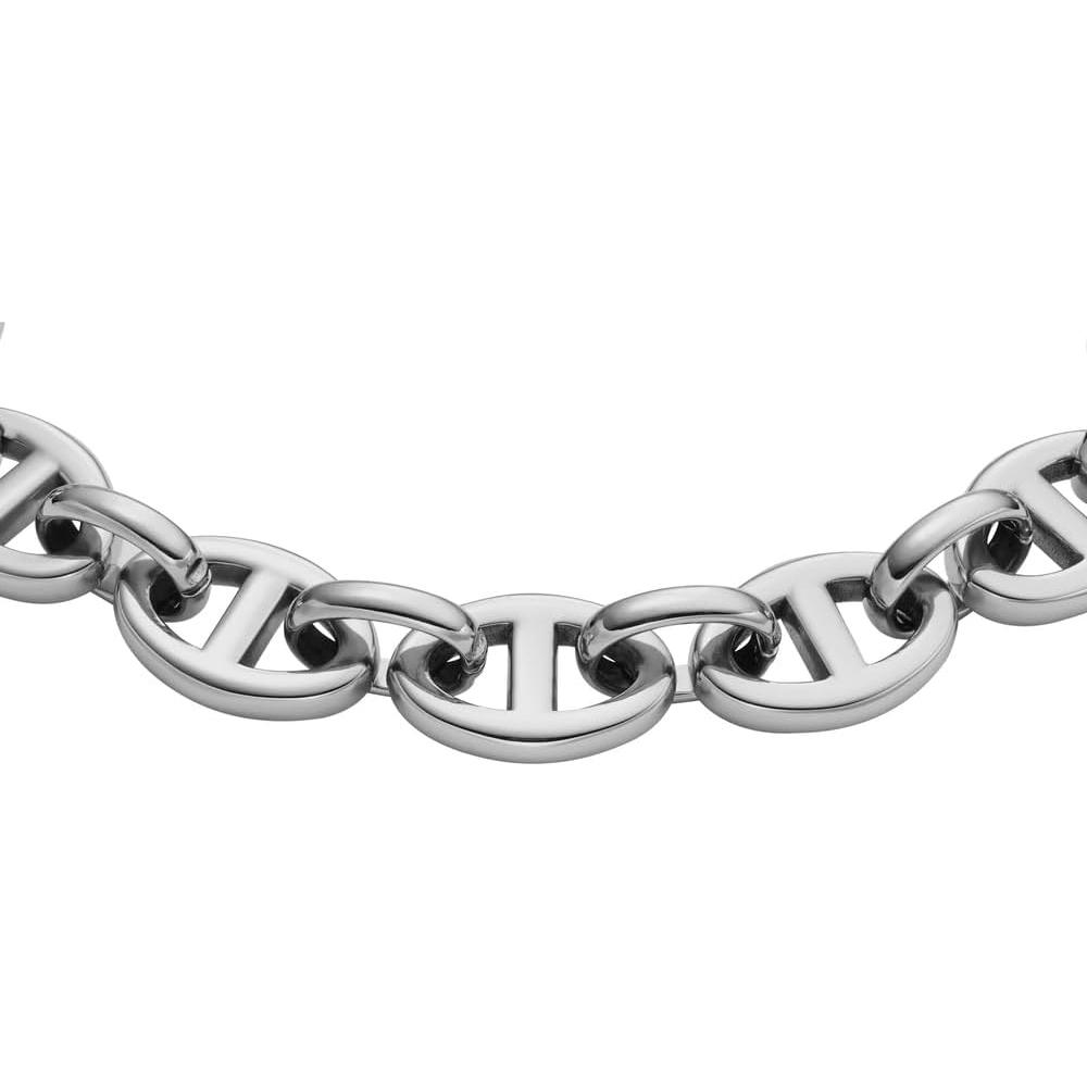 Fossil Women's Silver-Tone Logo Link Chain Bracelet