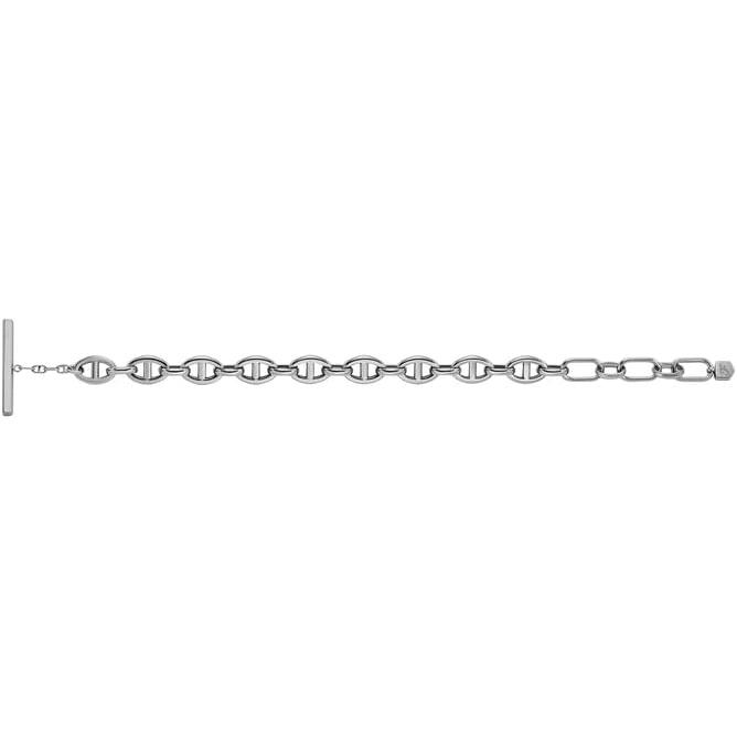 Fossil Women's Silver-Tone Logo Link Chain Bracelet