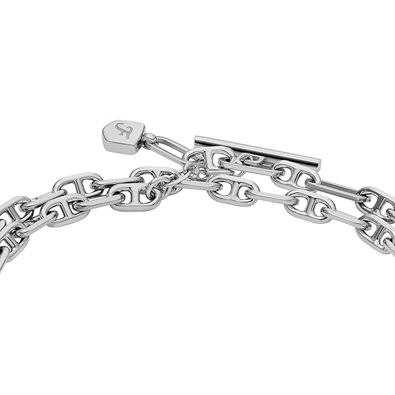 Fossil Women's Silver Double Wrap Chain Bracelet