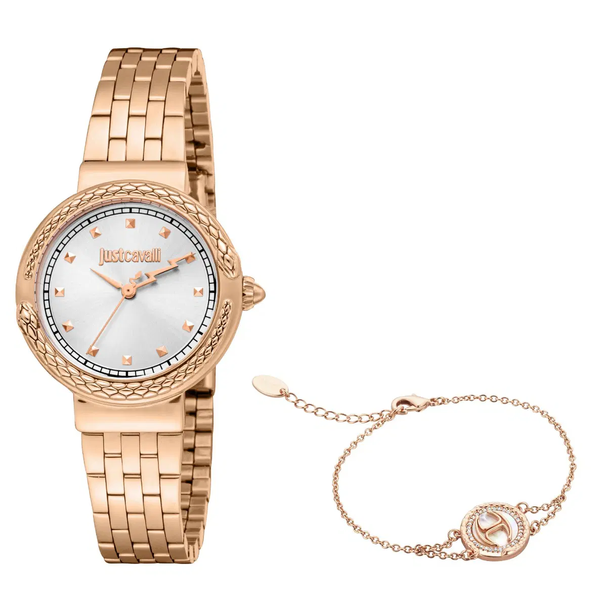 Just Cavalli ladies Quartz watch stainless steel rose gold , Silver