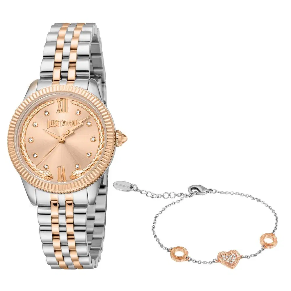 Just Cavalli Valentine's Watch With Bracelet - Rose gold , Silver