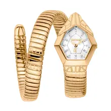 ساعة جست كافالى جيما نسائية ذهبية بتصميم الأفعى