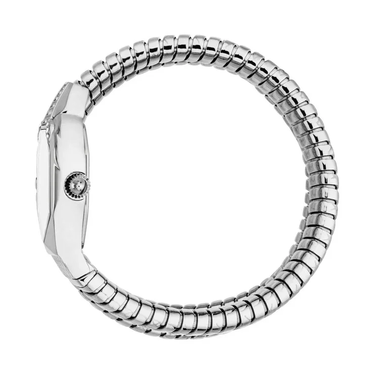 Just Cavalli Ambra Ladies Silver Snake Wrap Bracelet Watch