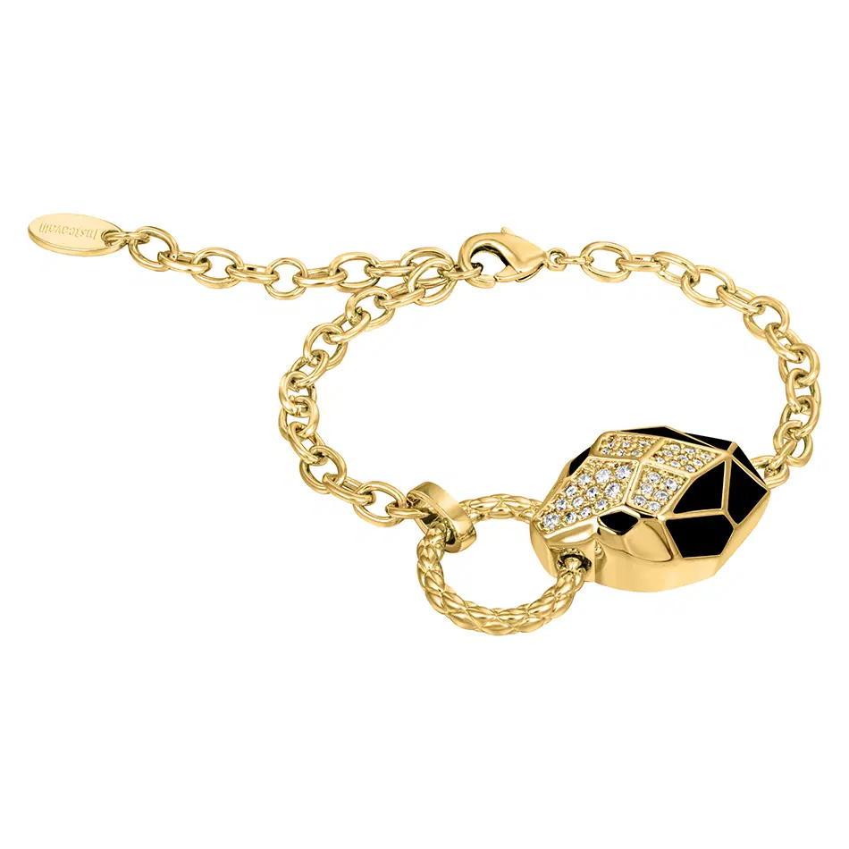 Just Cavalli bracelet for ladies steel gold with crystal