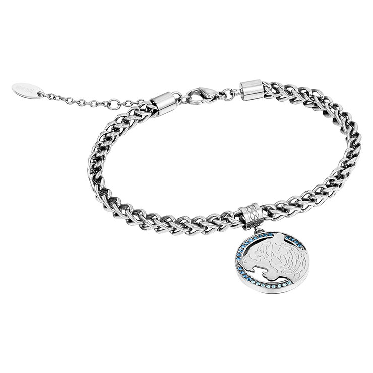 Just Cavalli bracelet for ladies steel silver with blue crystal