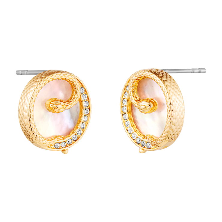 Just Cavalli earring for ladies stainless steel gold with MOP