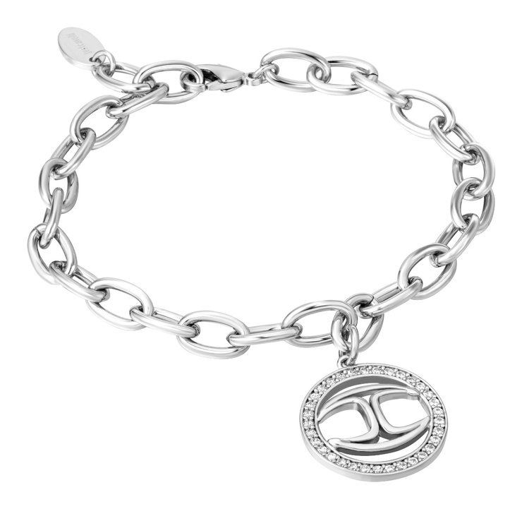 Just Cavalli Women's Silver Steel Bracelet with Crystals