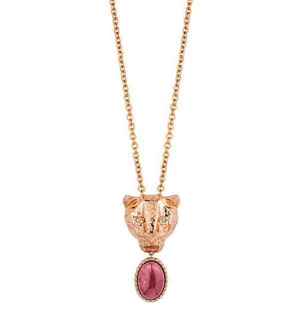 Just Cavalli women logo necklace stainless steel rose gold