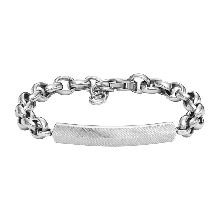 Fossil Men engraving bracelet harlow, stainless steel silver