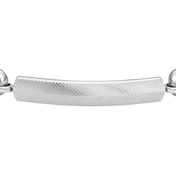 Fossil Men engraving bracelet harlow, stainless steel silver