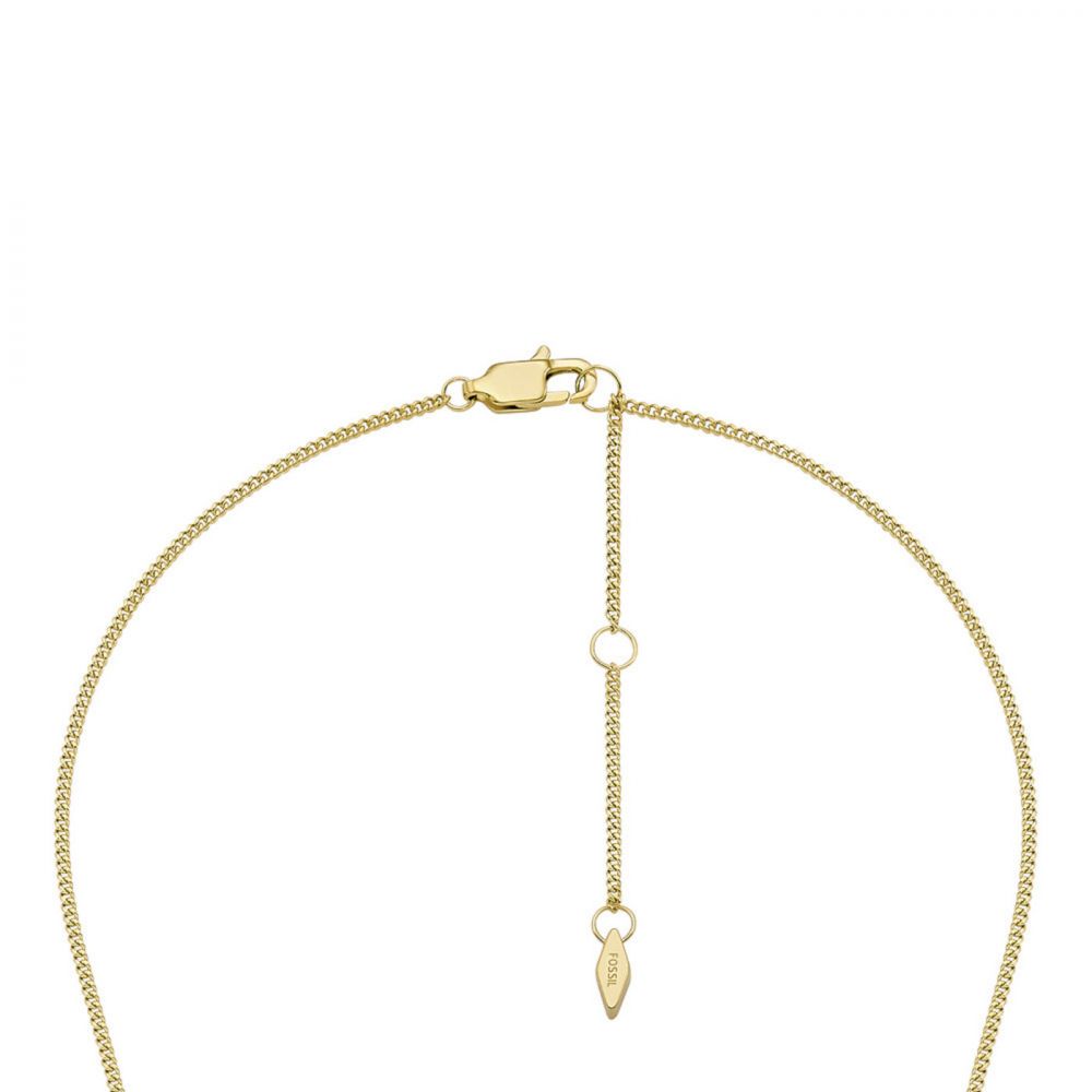 Fossil necklace for women steel gold with Crystral