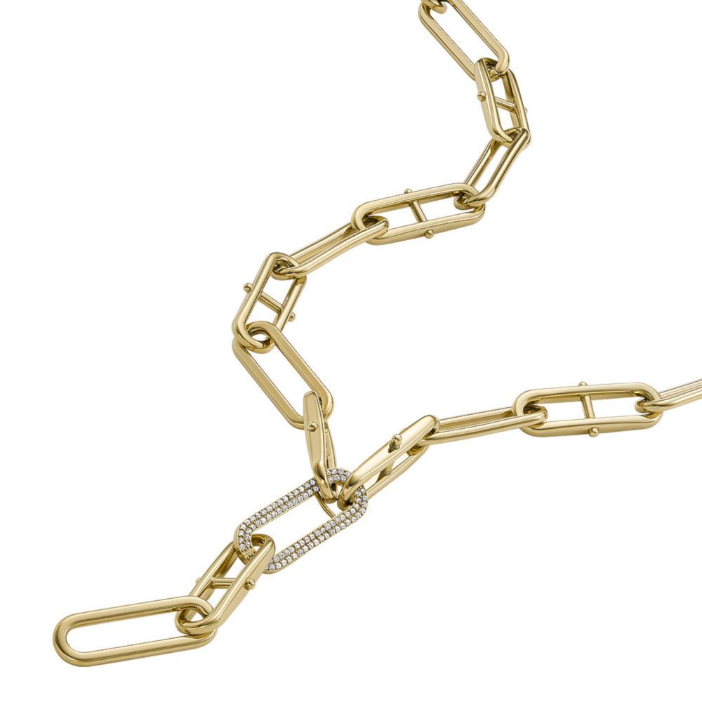 Fossil Heritage Gold-Coloured Ladies Necklace With Crystal