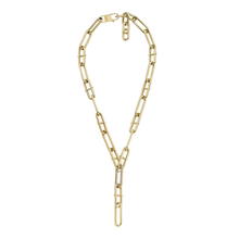 Fossil Heritage Gold-Coloured Ladies Necklace With Crystal