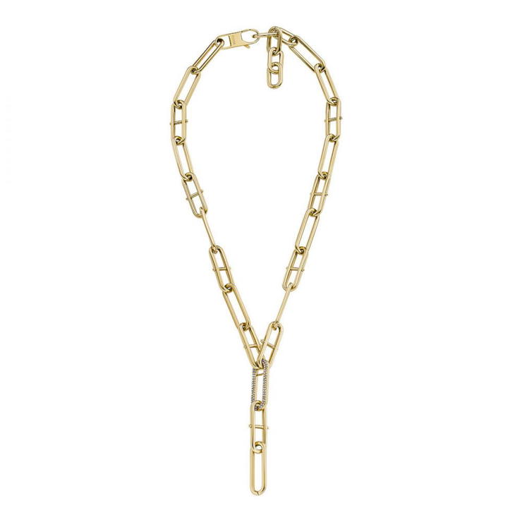 Fossil Heritage Gold-Coloured Ladies Necklace With Crystal