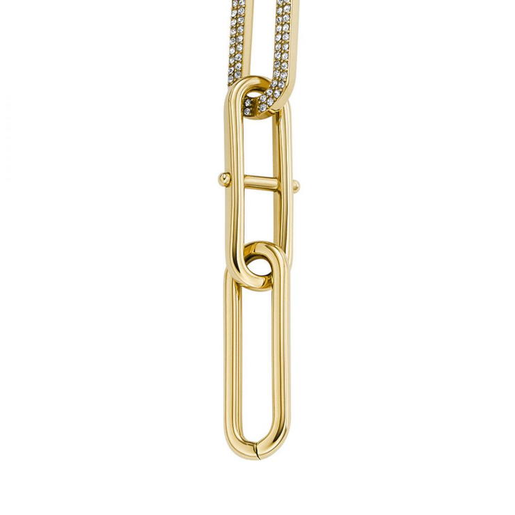 Fossil Heritage Gold-Coloured Ladies Necklace With Crystal
