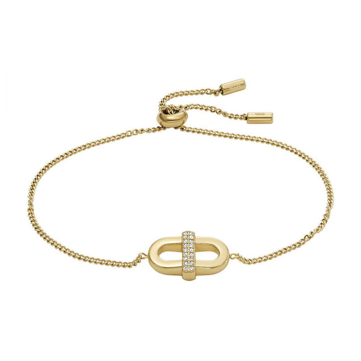 Fossil Heritage Gold-Coloured Ladies Bracelet With Crystal
