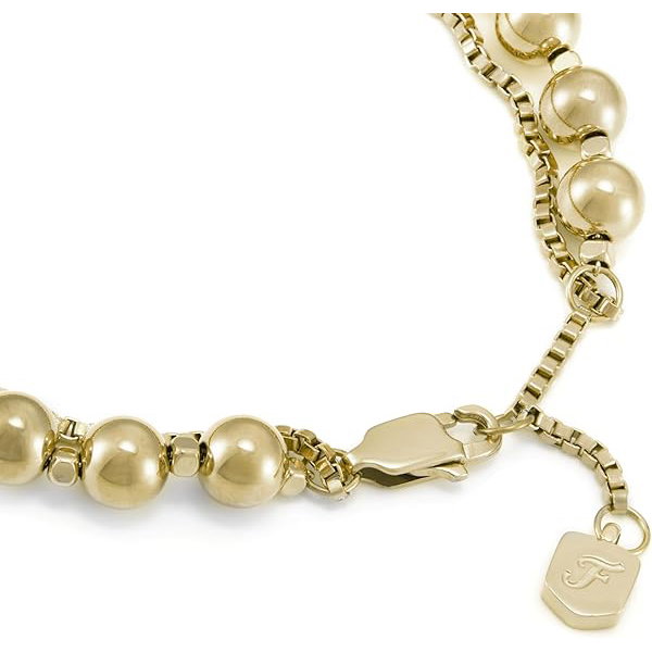 Fossil Women's Gold Beaded Double Chain Bracelet