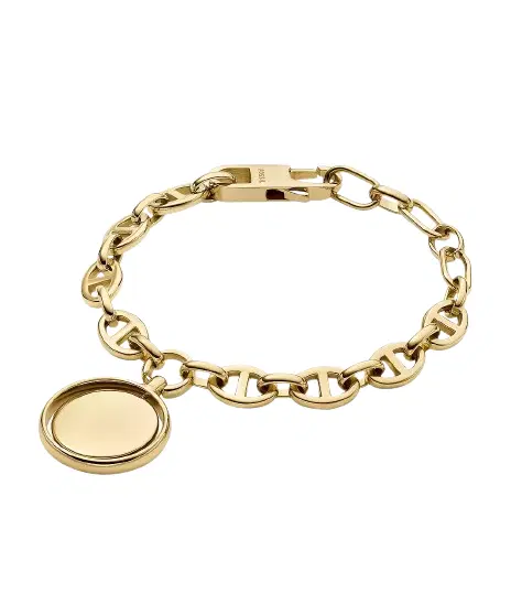 Fossil Women's Gold-Tone Charm Chain Bracelet