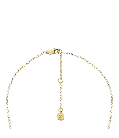 Fossil Women's Gold Butterfly Pendant Necklace - Crystals