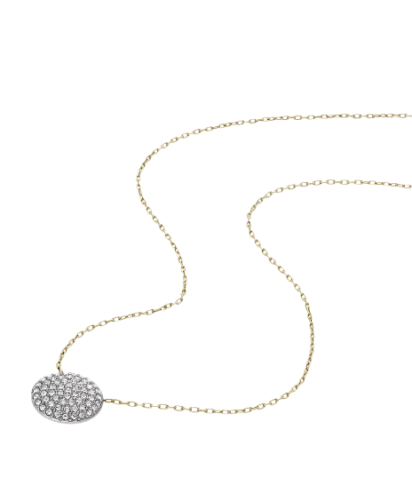 Fossil Women's Gold Crystal Necklace & Earrings Set