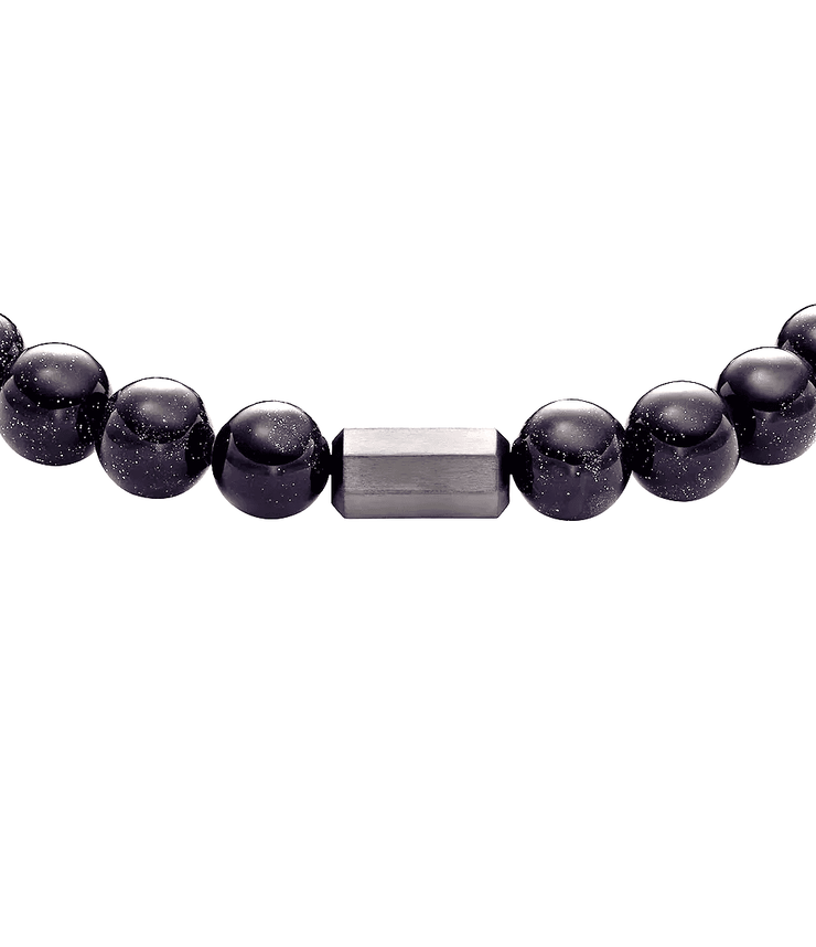 Fossil Men's Adjustable Black Beaded Bracelet