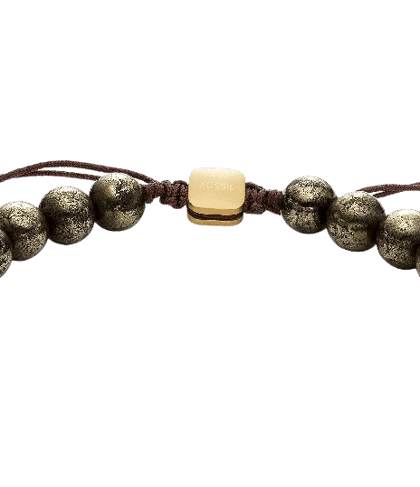 Fossil Men's Gold-Tone Beaded Bracelet