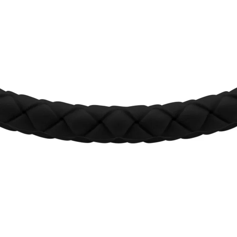 Fossil Men’s Black Braided Leather Bracelet with Steel Clasp