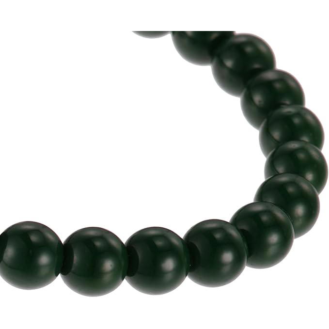 Fossil Men's Bracelet Set with Green Beads and Silver Chain