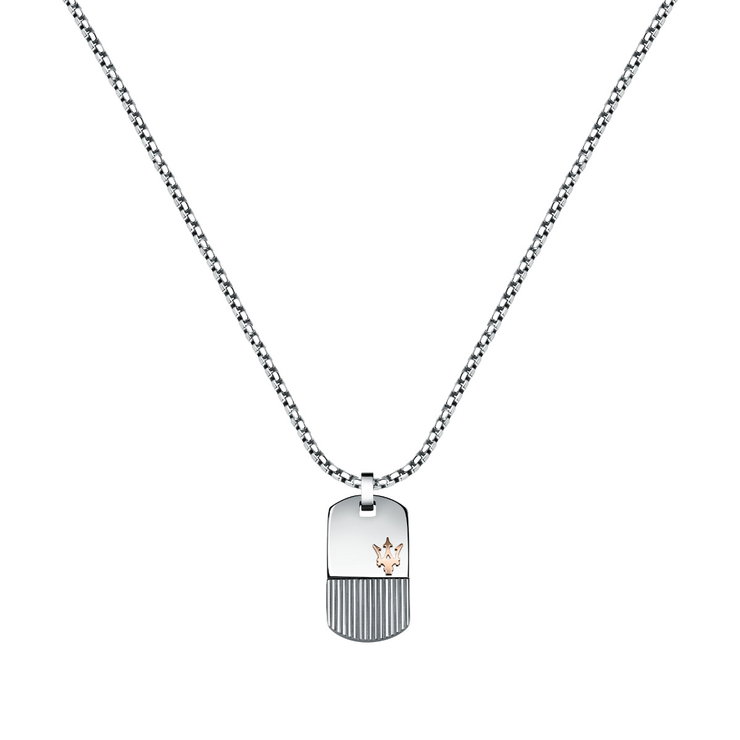Maserati Necklace For Men Stainless Steel Silver , Gun
