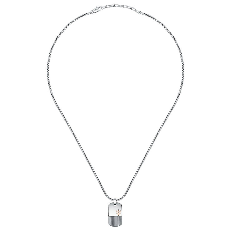 Maserati Necklace For Men Stainless Steel Silver , Gun