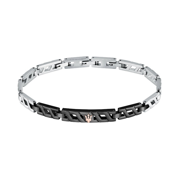 Maserati ICONIC bracelet steel balck , Silver size 18.5+3CM