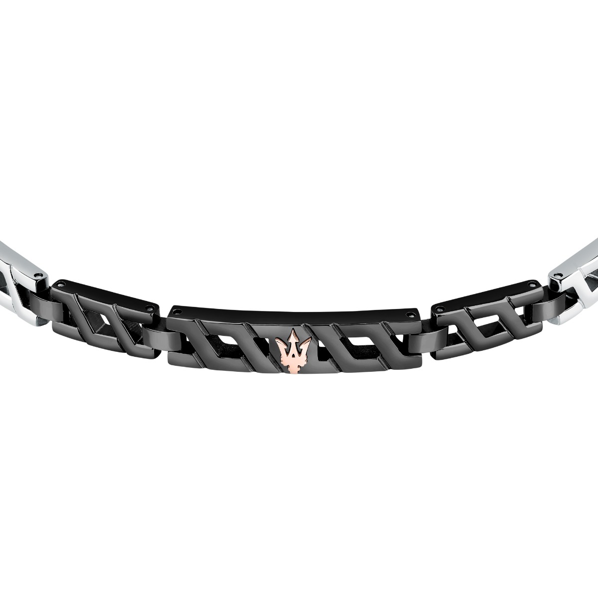 Maserati ICONIC bracelet steel balck , Silver size 18.5+3CM