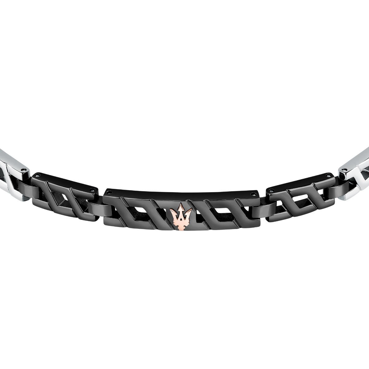 Maserati ICONIC bracelet steel balck , Silver size 18.5+3CM