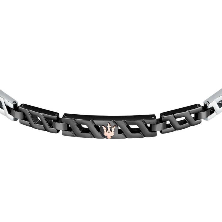 Maserati ICONIC bracelet steel balck , Silver size 18.5+3CM
