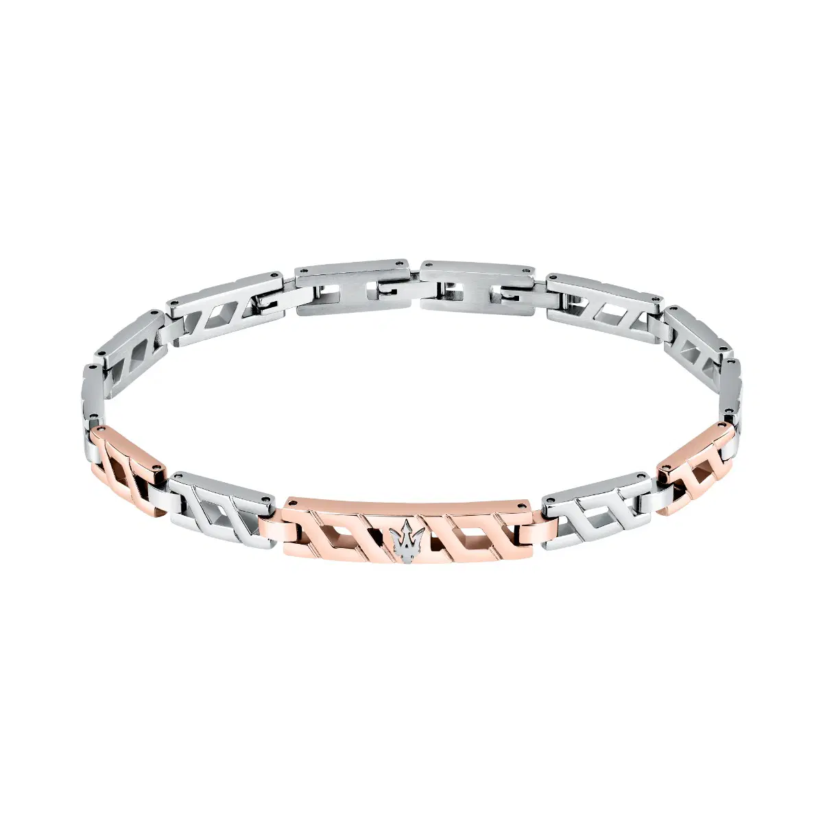 Maserati ICONIC bracelet steel rose gold , Silver size 18.5+3CM