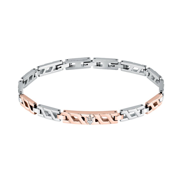 Maserati ICONIC bracelet steel rose gold , Silver size 18.5+3CM