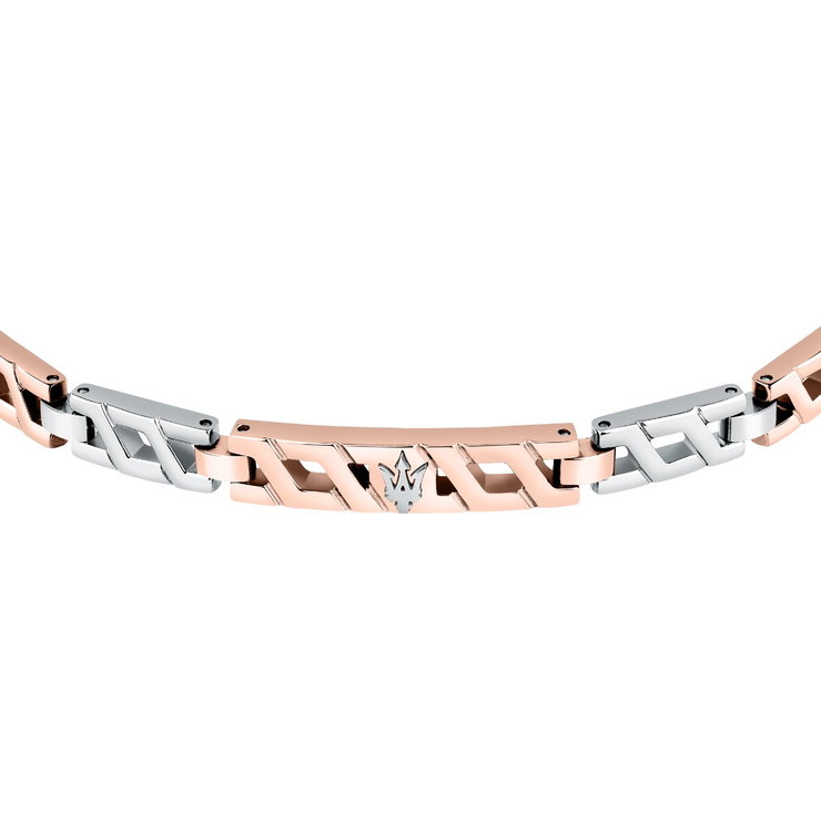 Maserati ICONIC bracelet steel rose gold , Silver size 18.5+3CM