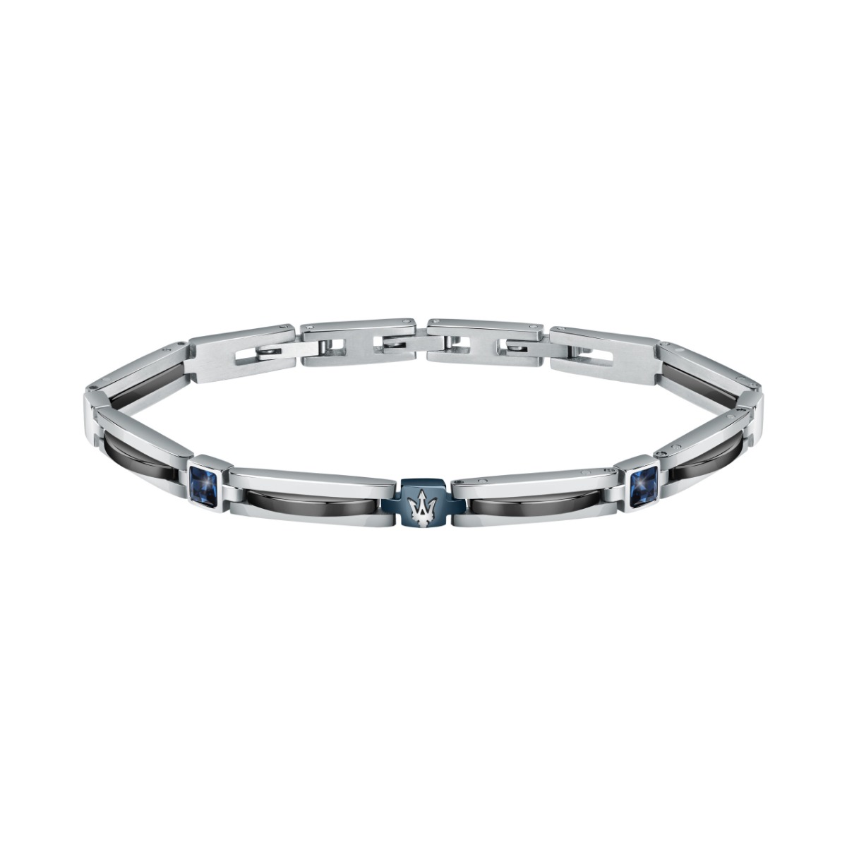 Maserati logo bracelet for gent stainless steel silver , Blue