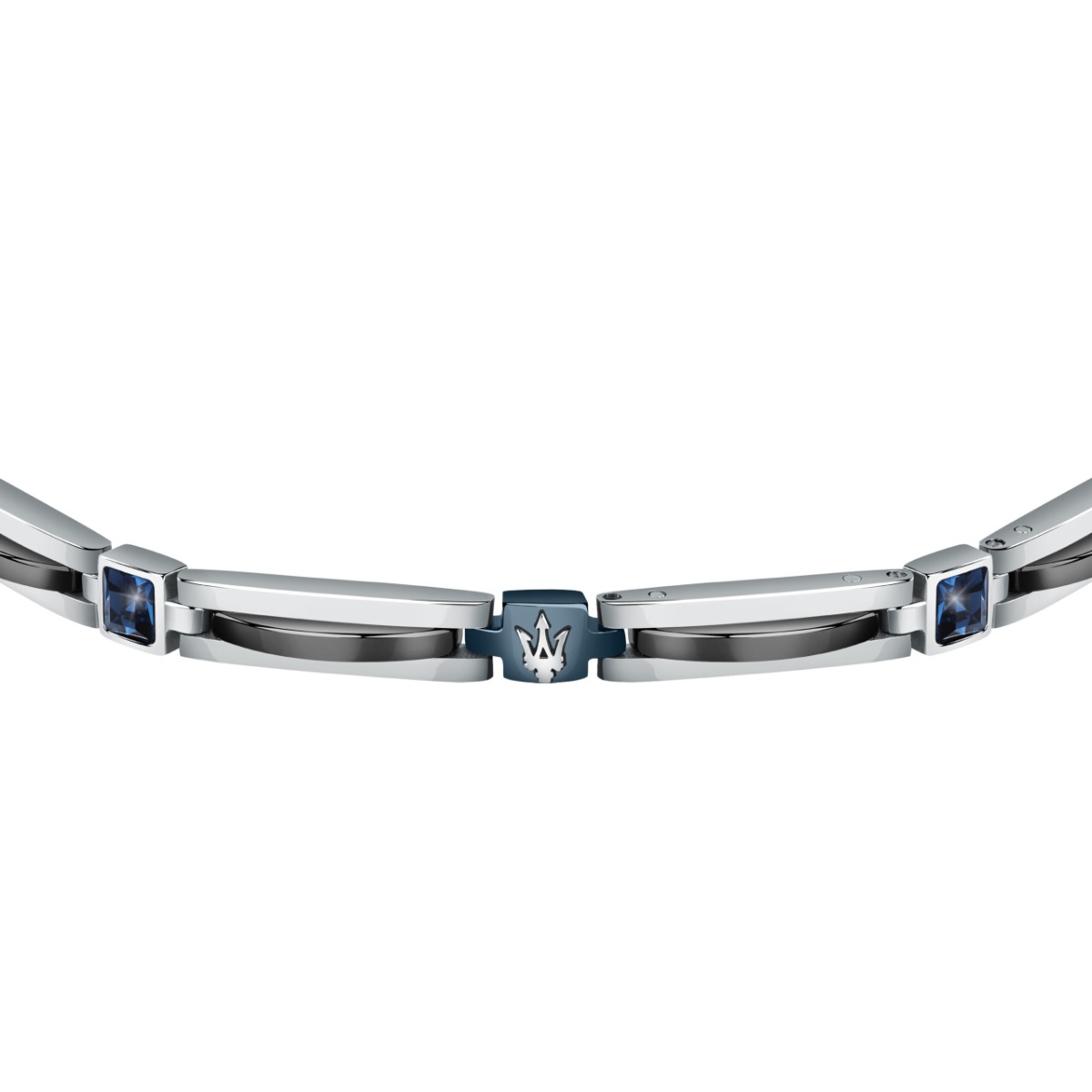 Maserati logo bracelet for gent stainless steel silver , Blue