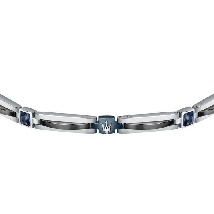 Maserati logo bracelet for gent stainless steel silver , Blue
