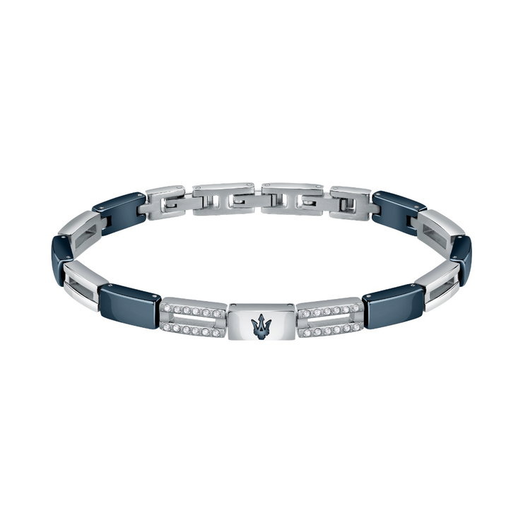 Maserati CERAMIC bracelet for men steel silver , Blue
