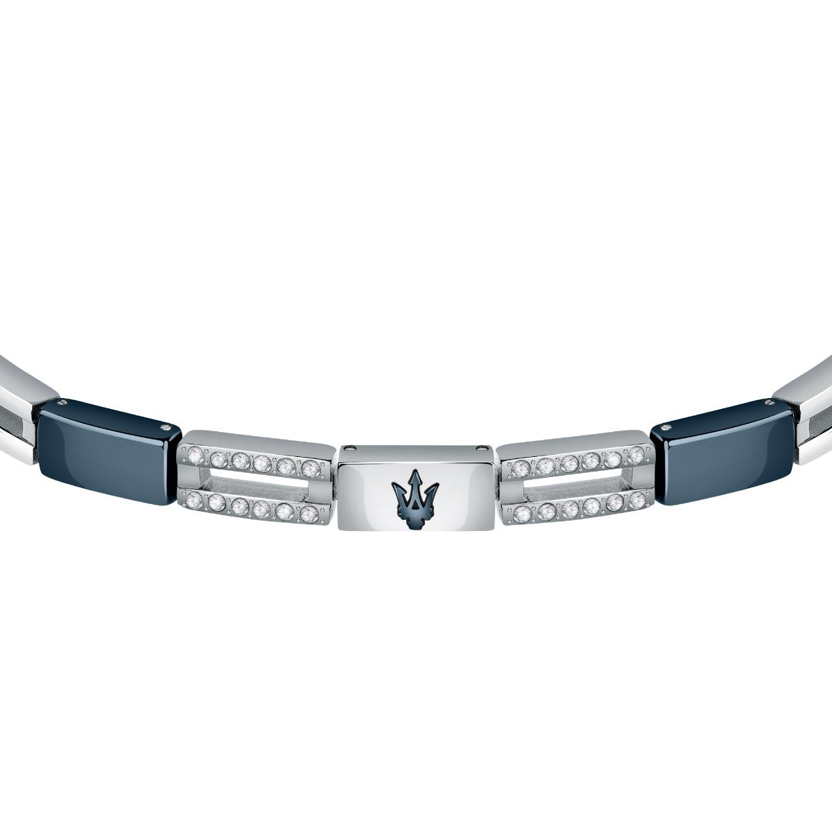 Maserati CERAMIC bracelet for men steel silver , Blue 