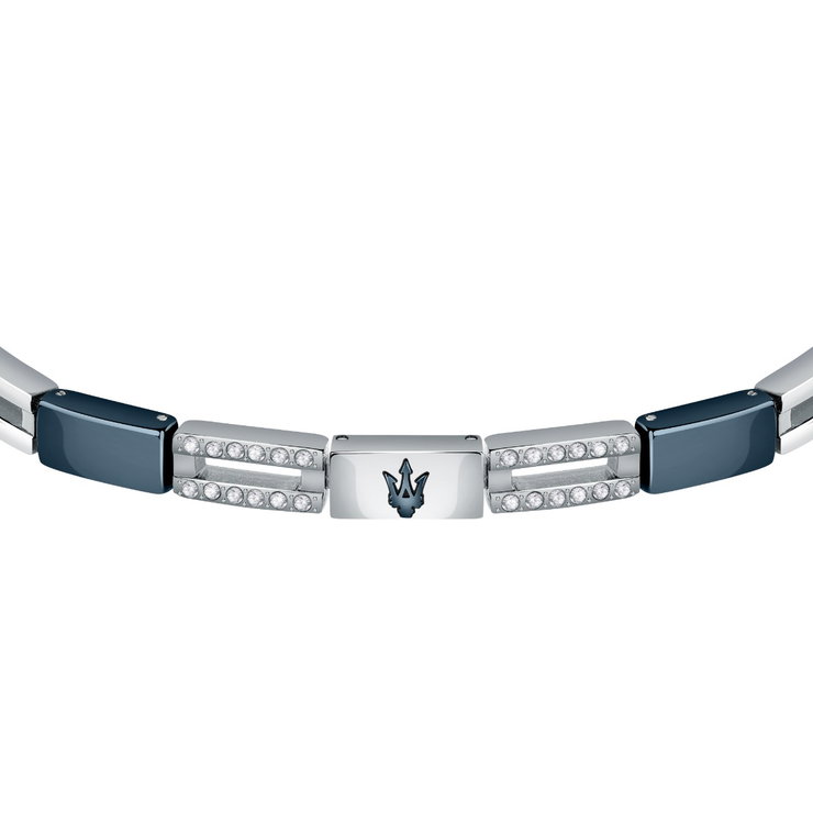 Maserati CERAMIC bracelet for men steel silver , Blue
