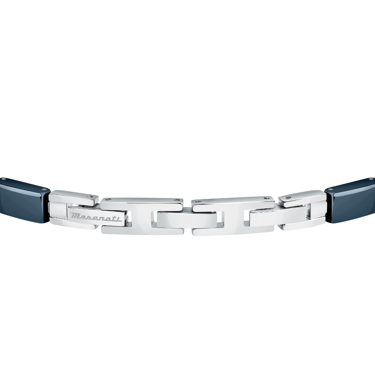 Maserati CERAMIC bracelet for men steel silver , Blue 