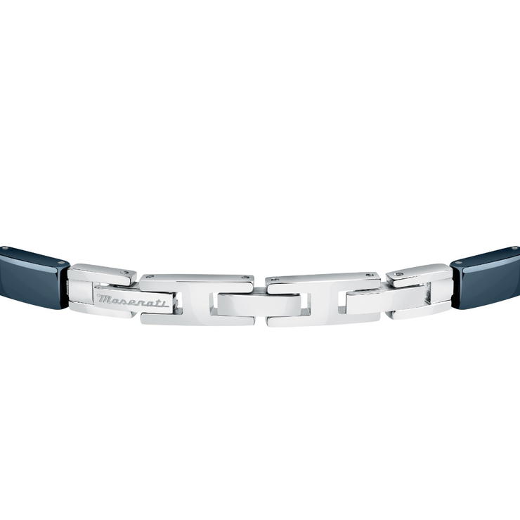 Maserati CERAMIC bracelet for men steel silver , Blue 