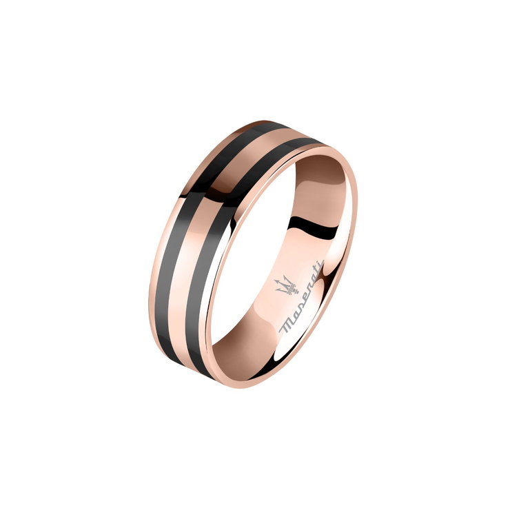 Maserati J logo men ring stainless steel rose gold size 19