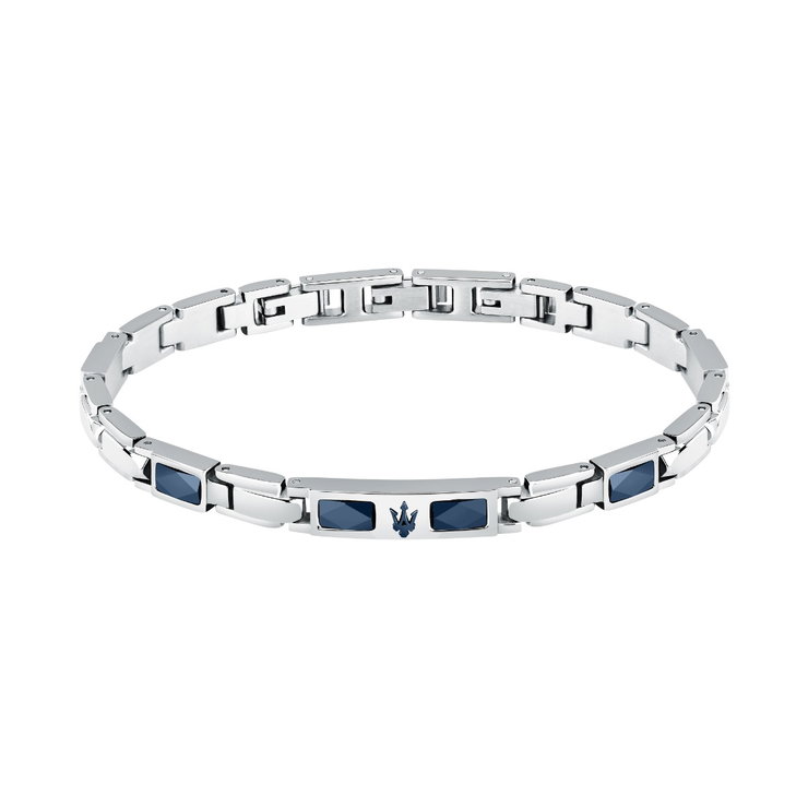 Maserati CERAMIC bracelet steel blue , Silver size 18.5+3CM