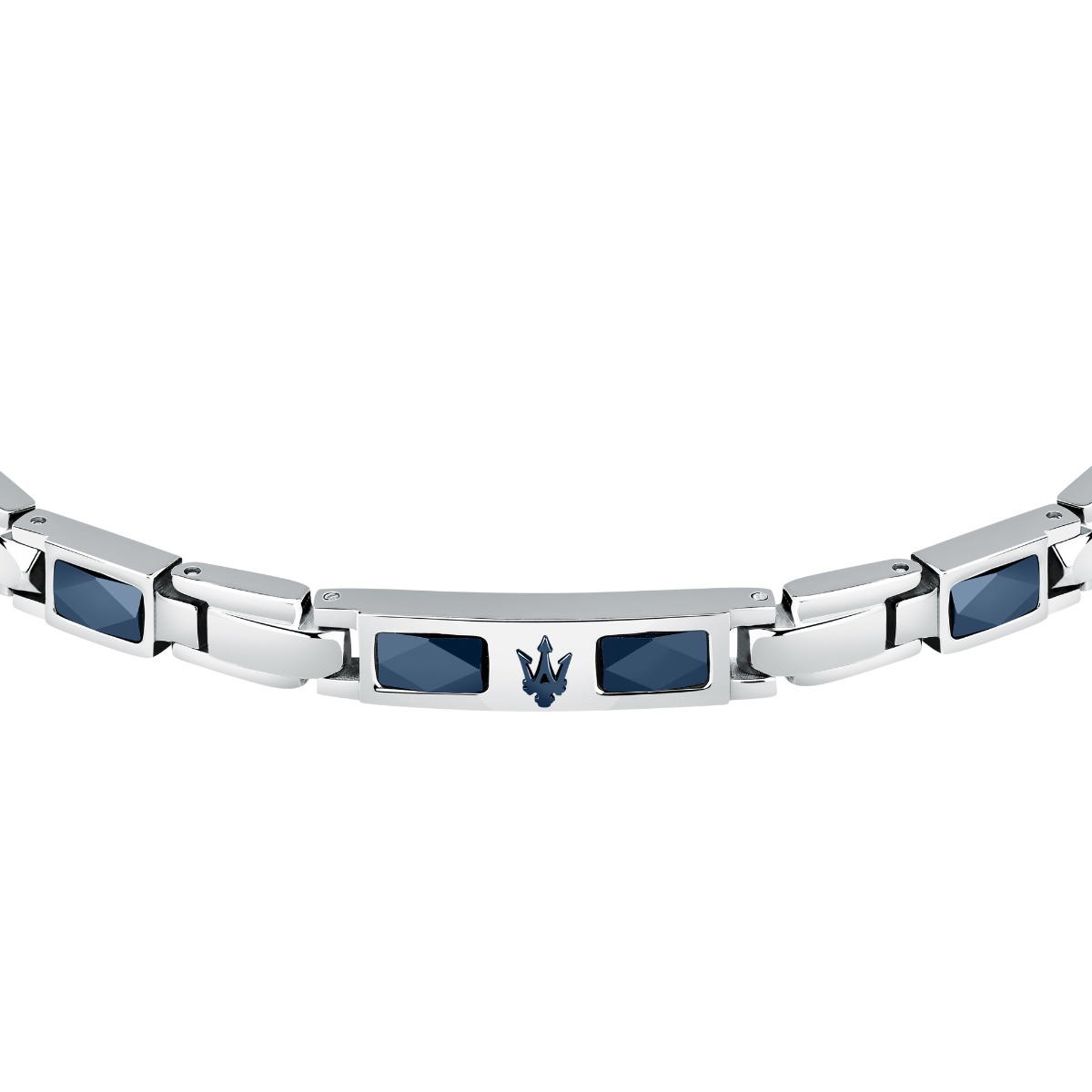 Maserati CERAMIC bracelet steel blue , Silver size 18.5+3CM