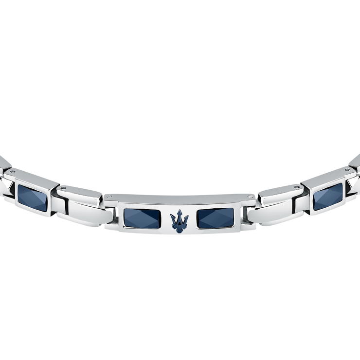Maserati CERAMIC bracelet steel blue , Silver size 18.5+3CM